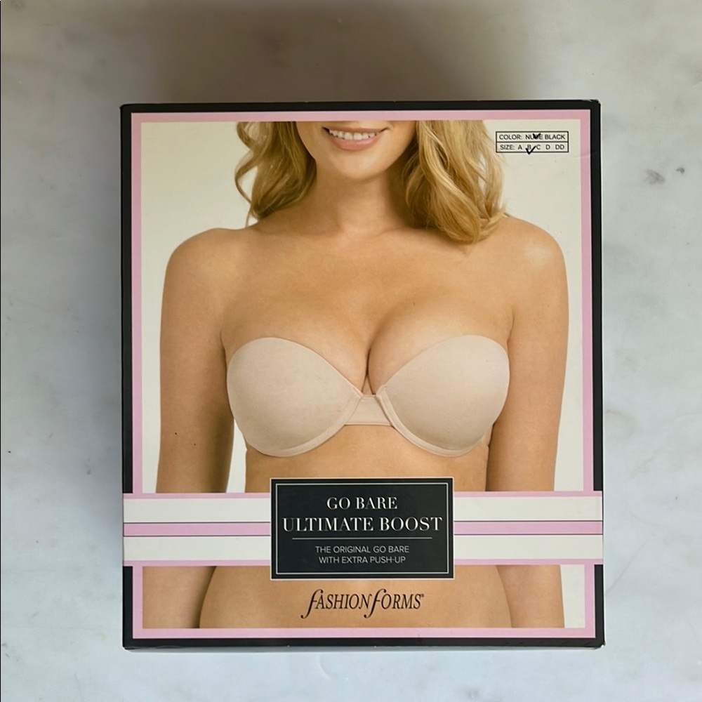 Go Bare Ultimate Boost The‎ Original Go Bare with Extra Push Up Nude size B NWT